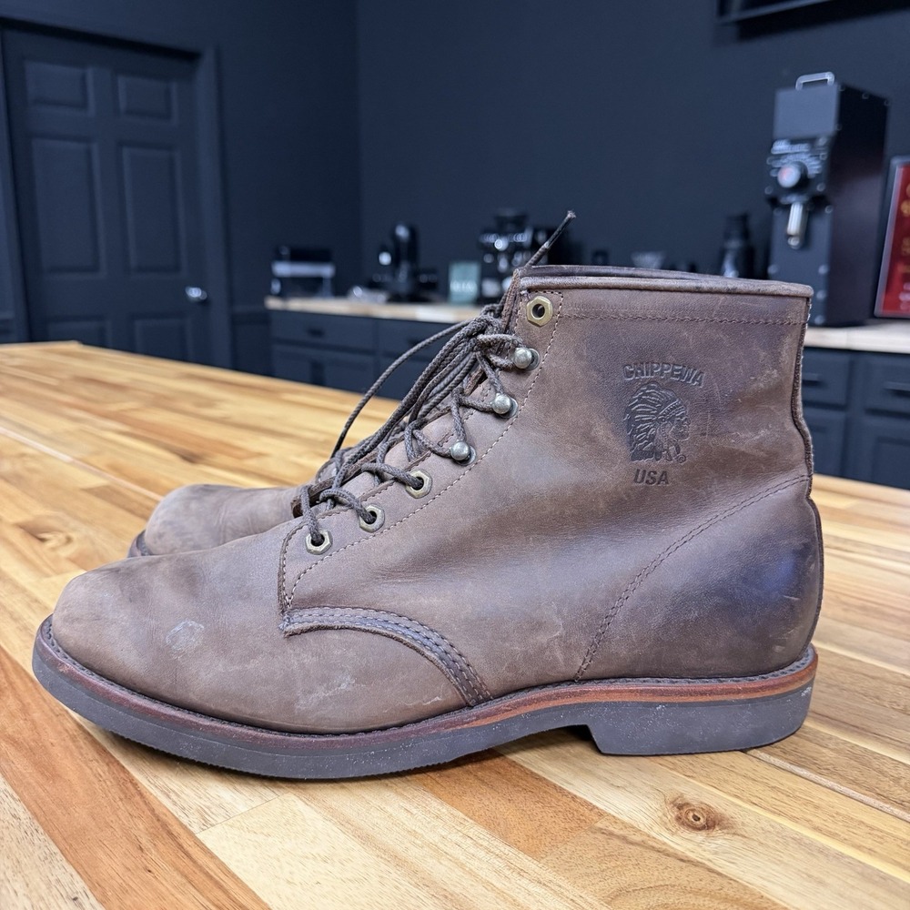 Chippewa Lace Up Work Boots Chocolate Apache 20065 6in Mens Size 13D